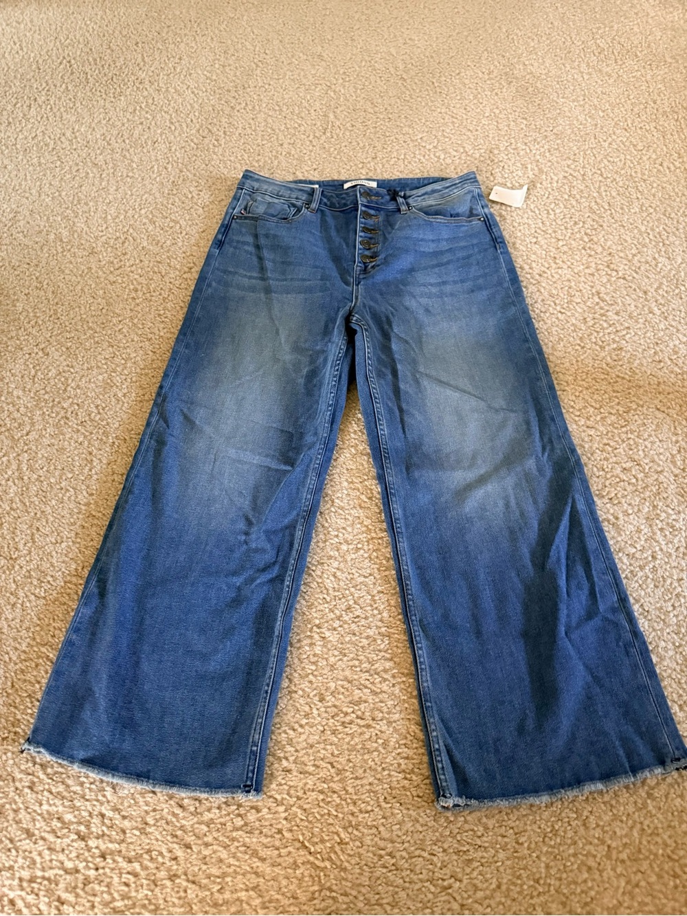 Wide Leg High-Rise Blue Jeans - Women's